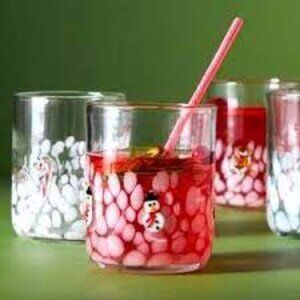 Anthropologie  Festive Icon Snowman  Juice Glass
